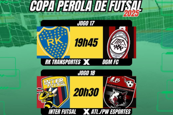 8º DIA DA COPA PÉROLA DE FUTSAL 2025!