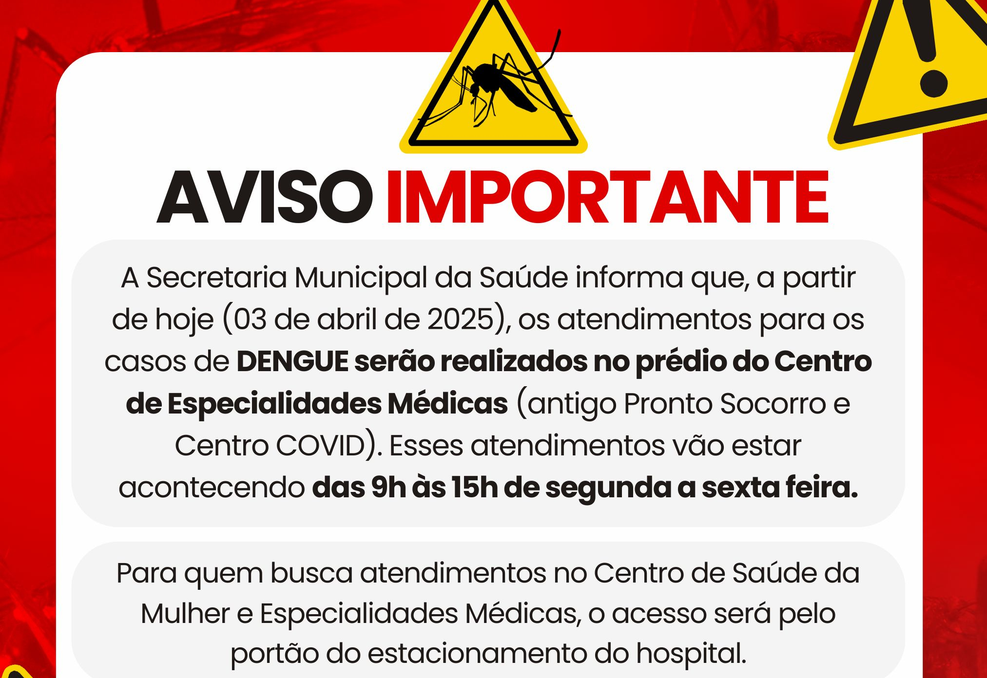 ATENÇÃO, POPULAÇÃO DE BERNARDINO DE CAMPOS!