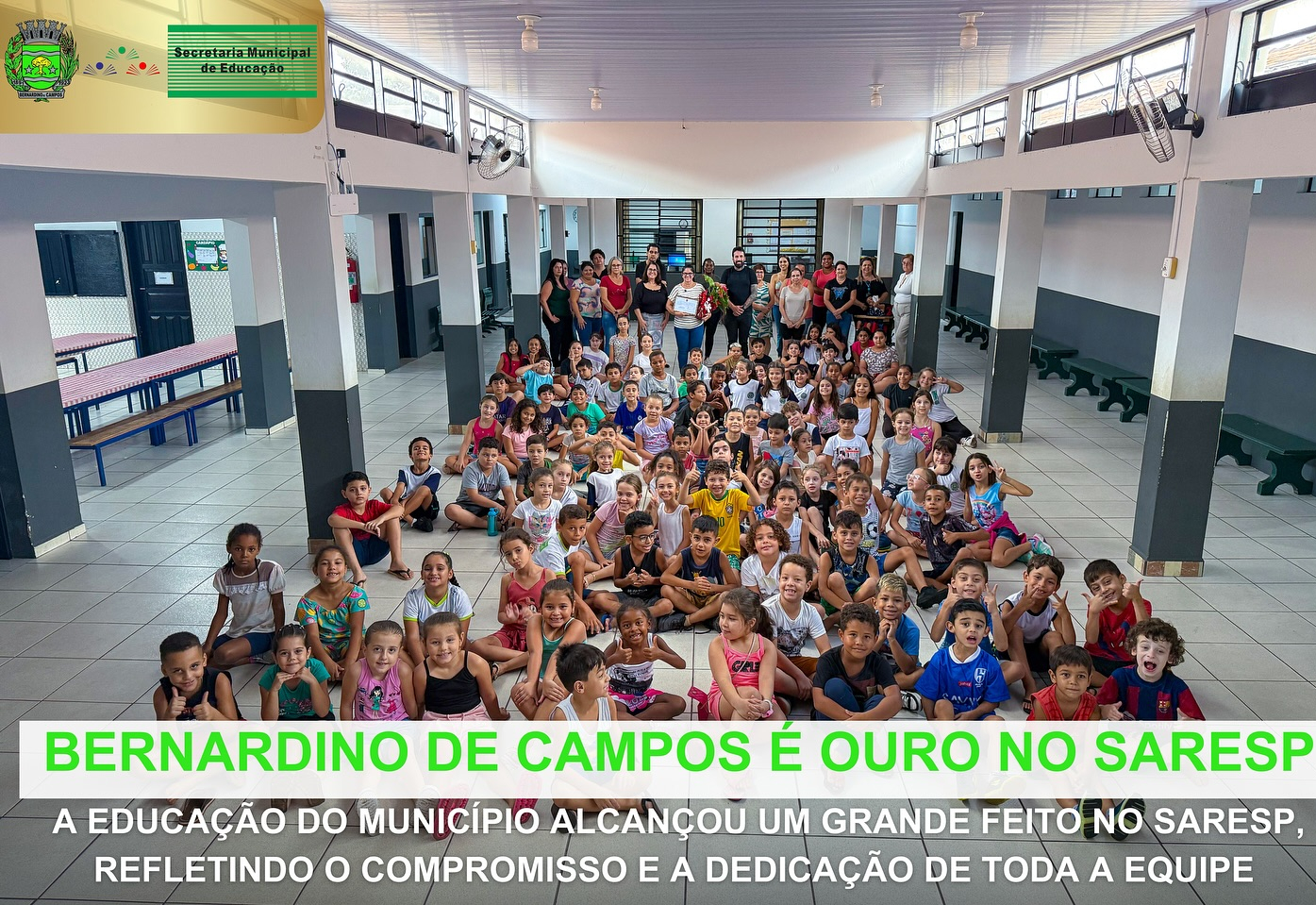 Bernardino de Campos é OURO no SARESP!