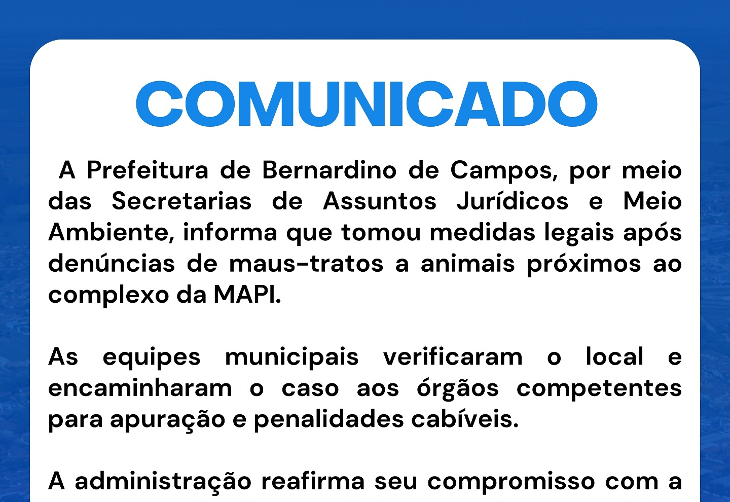 Compromisso com a proteção animal!