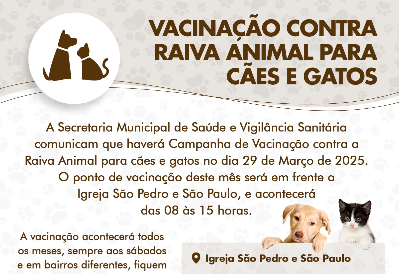 ATENÇÃO, TUTORES DE CÃES E GATOS!