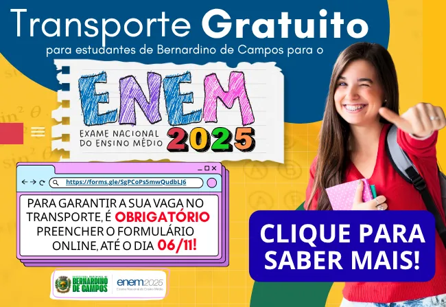 Prefeitura oferece transporte gratuito para estudantes inscritos no ENEM 2025